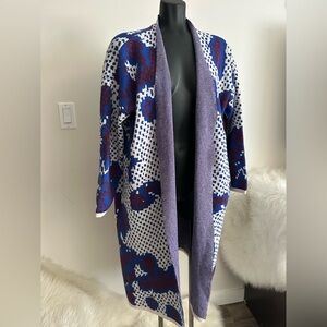 Elk Blue and White Kers Cardigan
